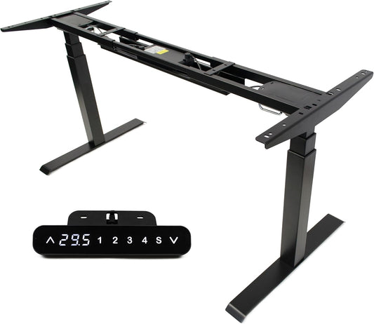 K Series Adjustable Desk Legs High Low Range 3 Stage with Dual Motor Legs Electric Adjustable Standing Desk Frame for Home, Office, Gaming Width and Height Adjustable (Black Desk Frame Only)