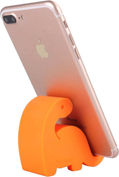 Plinrise Animal Desk Phone Stand, Update Dinosaur Silicone Office Phone Holder, Creative Phone Tablet Stand Mounts, Size:1.3" X 3.0" X 2.7" (Orange)