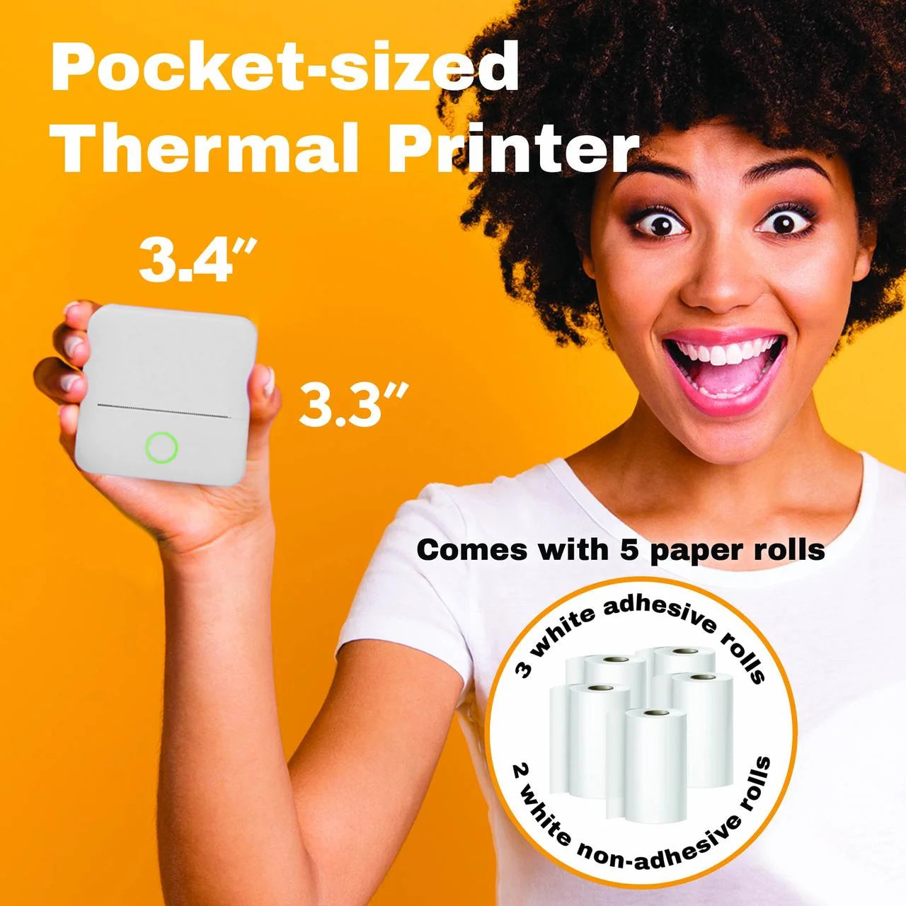 CTP500 Wireless Mini Portable Thermal Printer & Label Maker + Paper, Android & Ios (Gray)