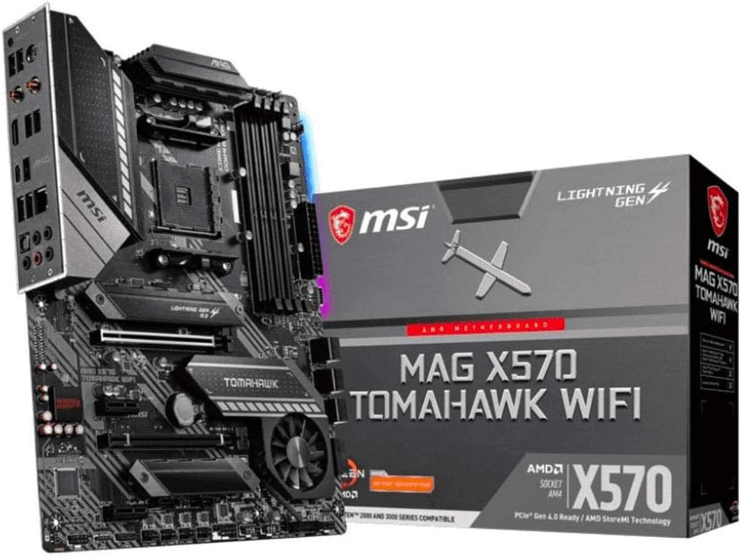 MAG X570 TOMAHAWK WIFI Motherboard (AMD AM4, DDR4, Pcie 4.0, SATA 6Gb/S, M.2, USB 3.2 Gen 2, AC Wi-Fi 6, HDMI, ATX)